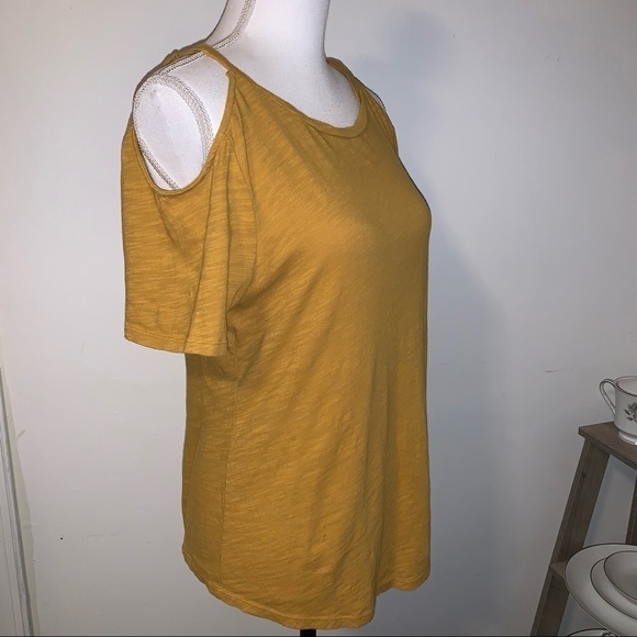 Anthropologie Maeve Cold Shoulder Tee, sz S - Picture 2 of 7